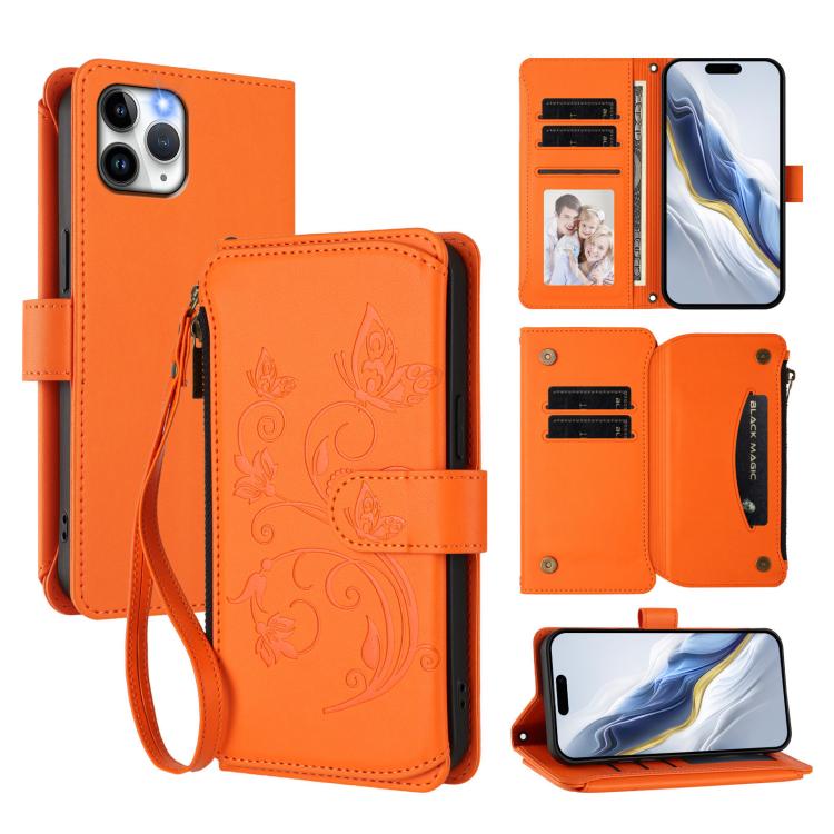Ví da khóa kéo đa thẻ hoa tình yêu bướm, dành cho iPhone 11 Pro Max, dành cho iPhone 11, dành cho iPhone 11 Pro, dành cho iPhone X / XS, dành cho iPhone XR, dành cho iPhone XS Max