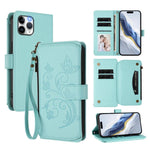 Ví da khóa kéo đa thẻ hoa tình yêu bướm, dành cho iPhone 11 Pro Max, dành cho iPhone 11, dành cho iPhone 11 Pro, dành cho iPhone X / XS, dành cho iPhone XR, dành cho iPhone XS Max