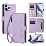 Ví da khóa kéo đa thẻ hoa tình yêu bướm, dành cho iPhone 11 Pro Max, dành cho iPhone 11, dành cho iPhone 11 Pro, dành cho iPhone X / XS, dành cho iPhone XR, dành cho iPhone XS Max