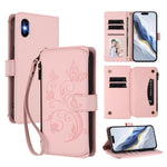Ví da khóa kéo đa thẻ hoa tình yêu bướm, dành cho iPhone 11 Pro Max, dành cho iPhone 11, dành cho iPhone 11 Pro, dành cho iPhone X / XS, dành cho iPhone XR, dành cho iPhone XS Max