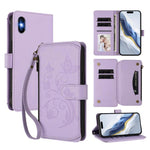 Ví da khóa kéo đa thẻ hoa tình yêu bướm, dành cho iPhone 11 Pro Max, dành cho iPhone 11, dành cho iPhone 11 Pro, dành cho iPhone X / XS, dành cho iPhone XR, dành cho iPhone XS Max