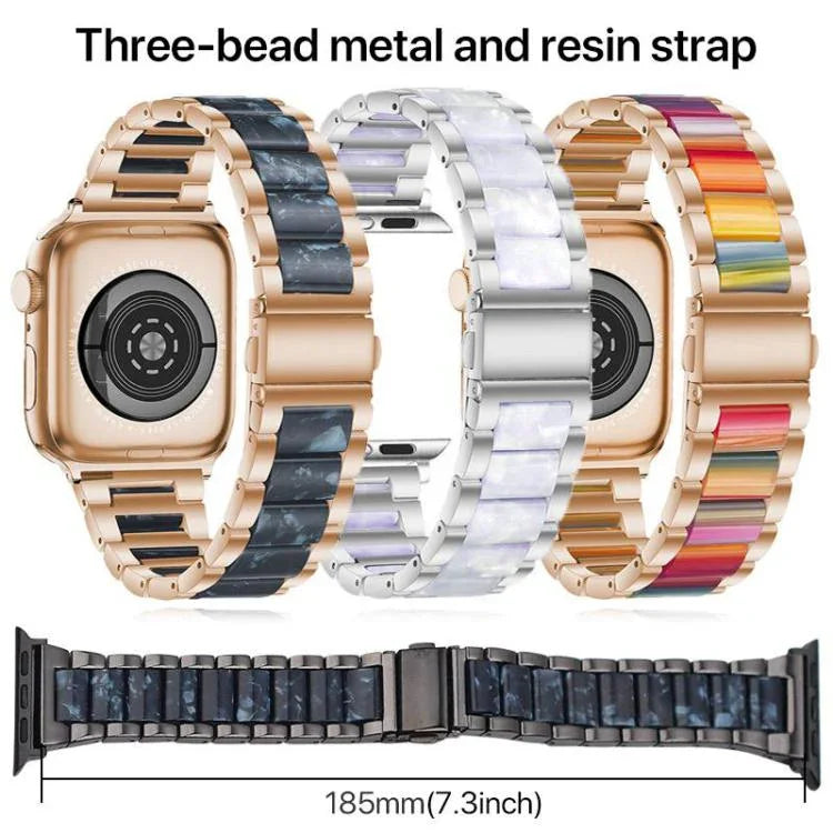 Dây đồng hồ nhựa kim loại ba hạt xDfind, Dành cho Apple Watch 42 / 44 / 45 / 46 / 49mm, Dành cho Apple Watch 38 / 40 / 41 / S10 42mm
