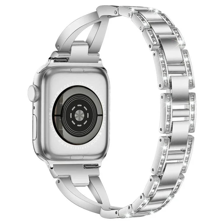 Dây đồng hồ kim loại kim cương hàng đơn hình chữ X xDfind, Dành cho Apple Watch 42 / 44 / 45 / 46 / 49mm, Dành cho Apple Watch 38 / 40 / 41 / S10 42mm