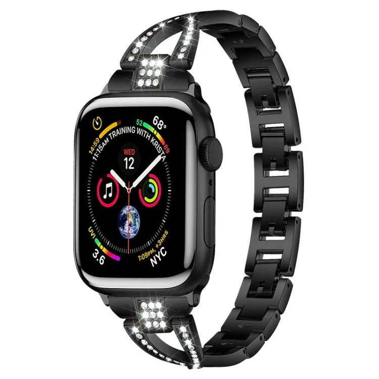 Dây đồng hồ kim loại kim cương hàng đơn hình chữ X xDfind, Dành cho Apple Watch 42 / 44 / 45 / 46 / 49mm, Dành cho Apple Watch 38 / 40 / 41 / S10 42mm