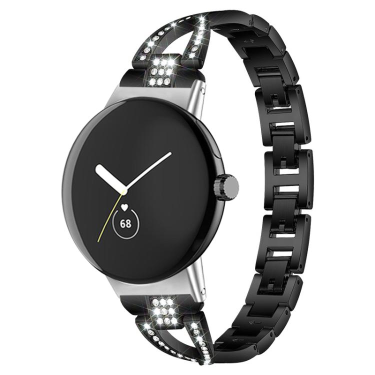 Dây đồng hồ kim loại hình kim cương hàng đơn hình chữ X xDfind, dành cho Google Pixel Watch 4 / 3 / 2 / 1 41mm