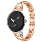 Dây đồng hồ kim loại hình kim cương hàng đơn hình chữ X xDfind, dành cho Google Pixel Watch 4 / 3 / 2 / 1 41mm
