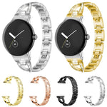 Dây đồng hồ kim loại hình kim cương hàng đơn hình chữ X xDfind, dành cho Google Pixel Watch 4 / 3 / 2 / 1 41mm