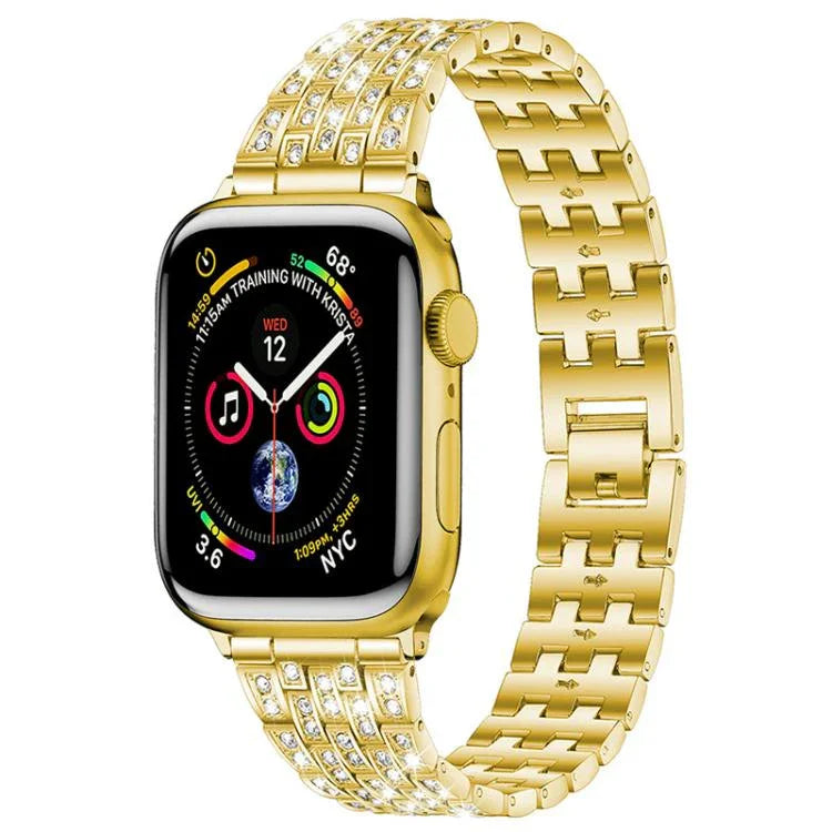 Dây đồng hồ kim loại toàn kim cương năm hạt xDfind, Dành cho Apple Watch 42 / 44 / 45 / 46 / 49mm, Dành cho Apple Watch 38 / 40 / 41 / S10 42mm