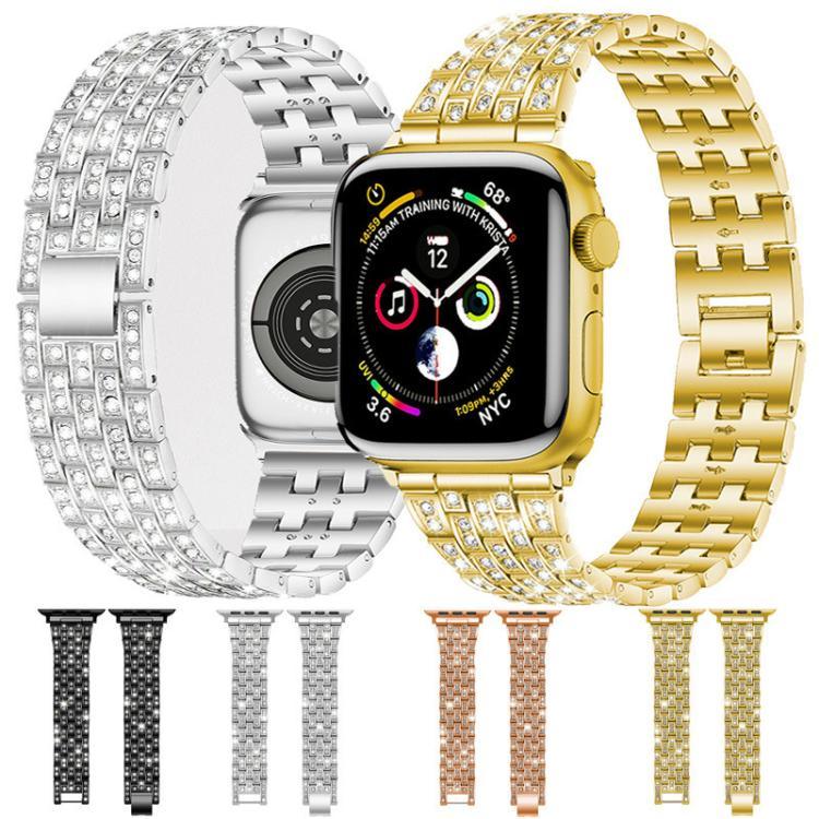 Dây đồng hồ kim loại toàn kim cương năm hạt xDfind, Dành cho Apple Watch 42 / 44 / 45 / 46 / 49mm, Dành cho Apple Watch 38 / 40 / 41 / S10 42mm