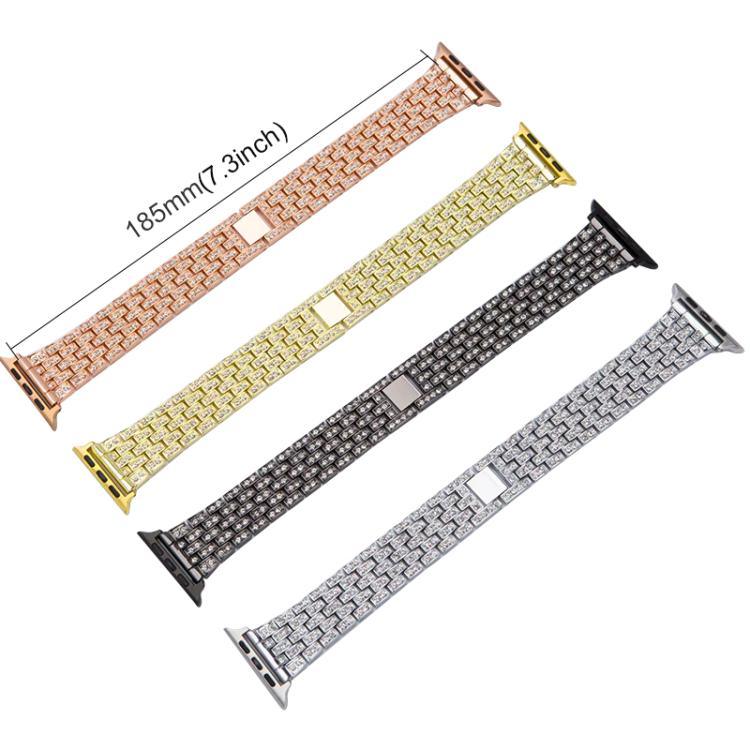 Dây đồng hồ kim loại toàn kim cương năm hạt xDfind, Dành cho Apple Watch 42 / 44 / 45 / 46 / 49mm, Dành cho Apple Watch 38 / 40 / 41 / S10 42mm