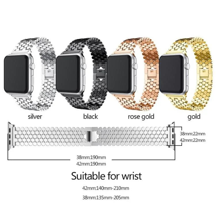 Dây đồng hồ kim loại họa tiết vảy cá xDfind, Dành cho Apple Watch 42 / 44 / 45 / 46 / 49mm, Dành cho Apple Watch 38 / 40 / 41 / S11 42mm