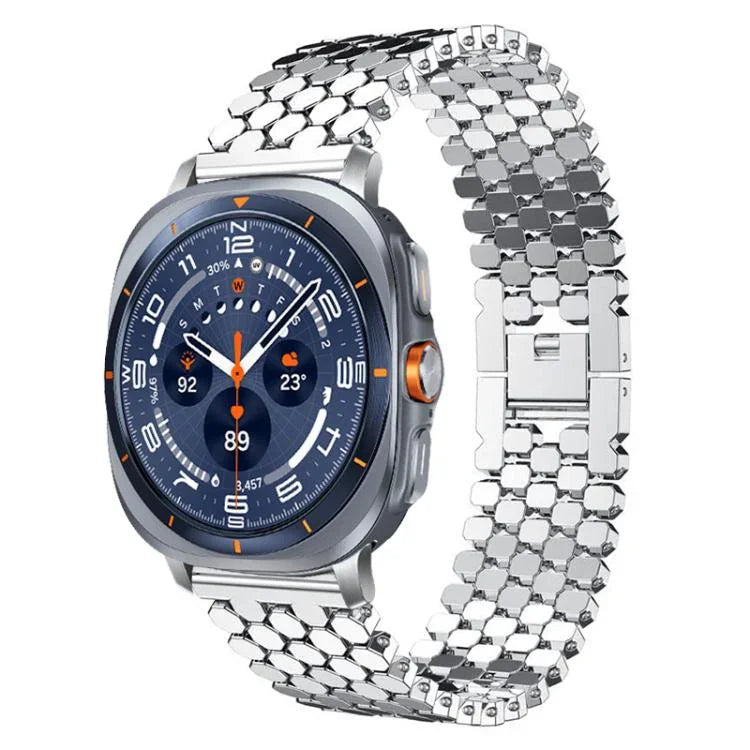 Dây đồng hồ kim loại họa tiết vảy cá xDfind, Dành cho Samsung Galaxy Watch Ultra/Ultra 2025, Dành cho Samsung Galaxy Watch8 / 8 Classic, Dành cho Samsung Galaxy Watch7 / FE / 6 / 5 / 4, Dành cho Samsung Galaxy Fit3