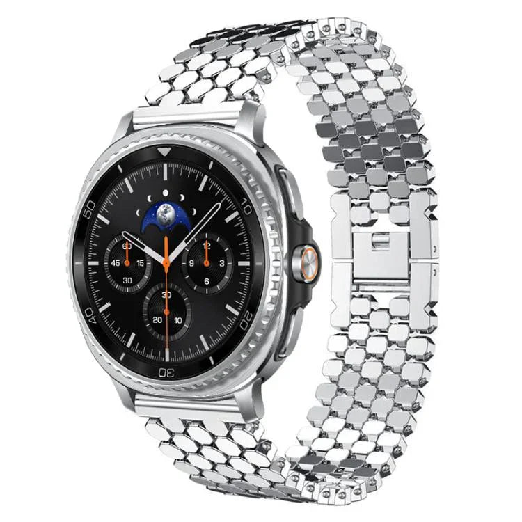 Dây đồng hồ kim loại họa tiết vảy cá xDfind, Dành cho Samsung Galaxy Watch Ultra/Ultra 2025, Dành cho Samsung Galaxy Watch8 / 8 Classic, Dành cho Samsung Galaxy Watch7 / FE / 6 / 5 / 4, Dành cho Samsung Galaxy Fit3