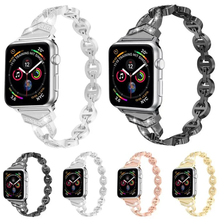 Dây đồng hồ thép không gỉ kim cương xDfind, Dành cho Apple Watch 42 / 44 / 45 / 46 / 49mm, Dành cho Apple Watch 38 / 40 / 41 / S10 42mm