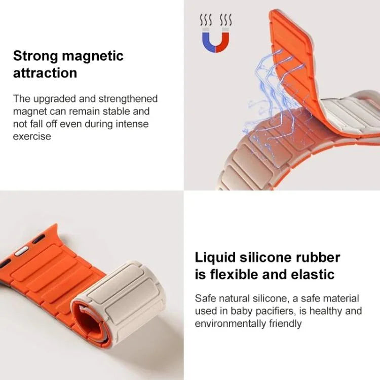 Dây đồng hồ silicone từ tính hình chữ I xDfind, Dành cho Apple Watch 42 / 44 / 45 / 46 / 49mm, Dành cho Apple Watch 38 / 40 / 41 / S10 42mm