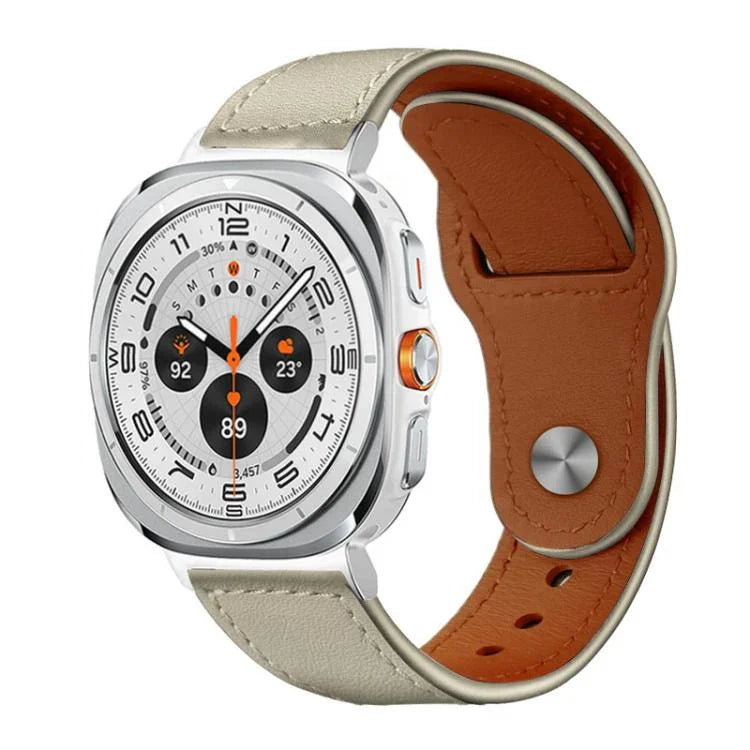 Dây đồng hồ da thật khóa đinh tán xDfind, Dành cho Samsung Galaxy Watch Ultra / Ultra 2025, Dành cho Samsung Galaxy Watch8 / 8 Classic