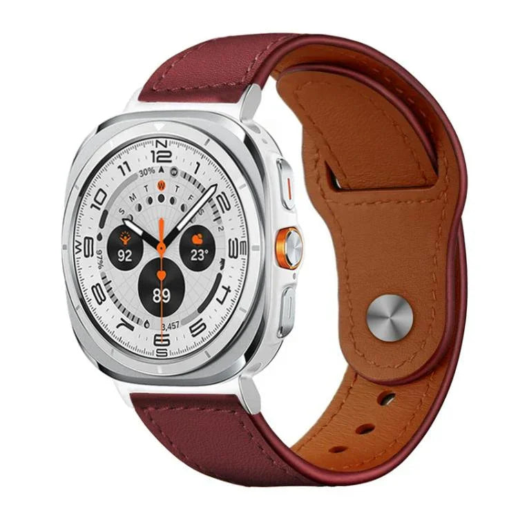 Dây đồng hồ da thật khóa đinh tán xDfind, Dành cho Samsung Galaxy Watch Ultra / Ultra 2025, Dành cho Samsung Galaxy Watch8 / 8 Classic
