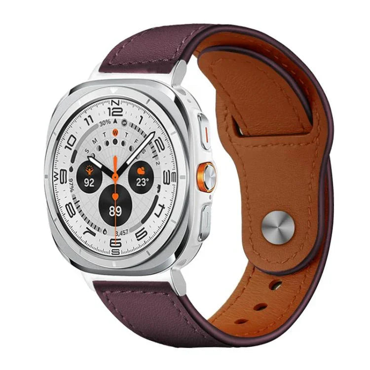 Dây đồng hồ da thật khóa đinh tán xDfind, Dành cho Samsung Galaxy Watch Ultra / Ultra 2025, Dành cho Samsung Galaxy Watch8 / 8 Classic