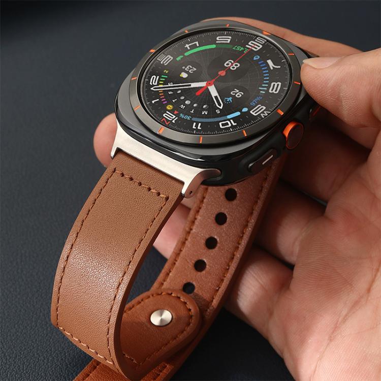 Dây đồng hồ da thật khóa đinh tán xDfind, Dành cho Samsung Galaxy Watch Ultra / Ultra 2025, Dành cho Samsung Galaxy Watch8 / 8 Classic