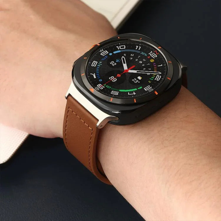 Dây đồng hồ da thật khóa đinh tán xDfind, Dành cho Samsung Galaxy Watch Ultra / Ultra 2025, Dành cho Samsung Galaxy Watch8 / 8 Classic