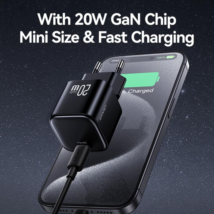 Sạc nhanh mini USAMS CC260 20W GaN USB-C / Type-C, CC260