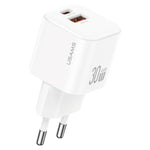 Sạc nhanh mini USAMS CC263 30W GaN USB-C / Type-C, USB cổng đôi, CC263