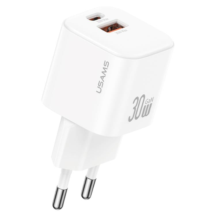 Sạc nhanh mini USAMS CC263 30W GaN USB-C / Type-C, USB cổng đôi, CC263