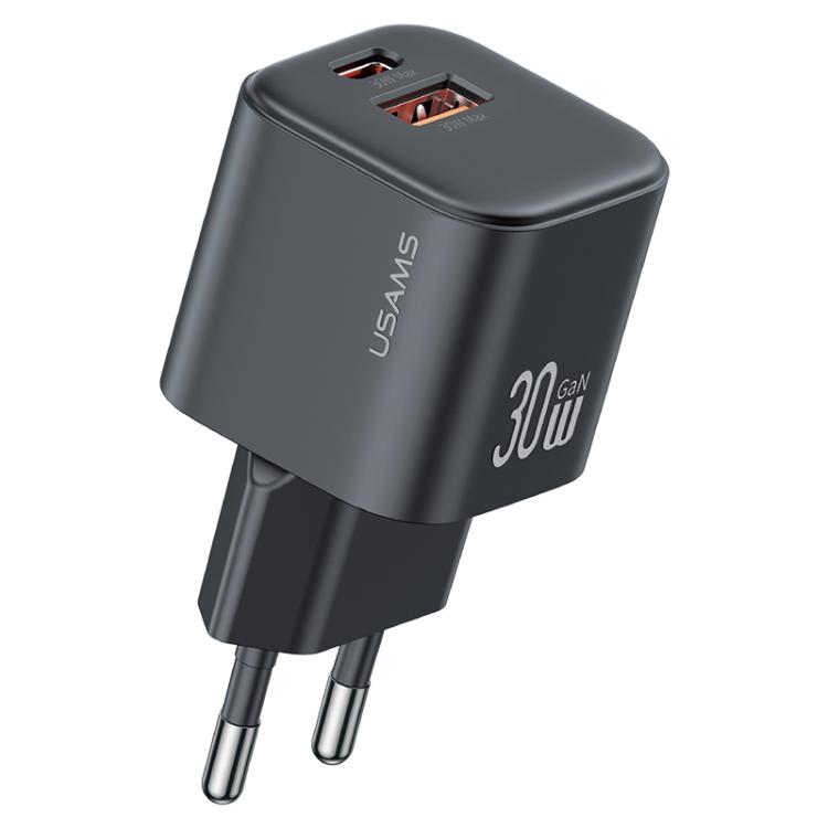 Sạc nhanh mini USAMS CC263 30W GaN USB-C / Type-C, USB cổng đôi, CC263