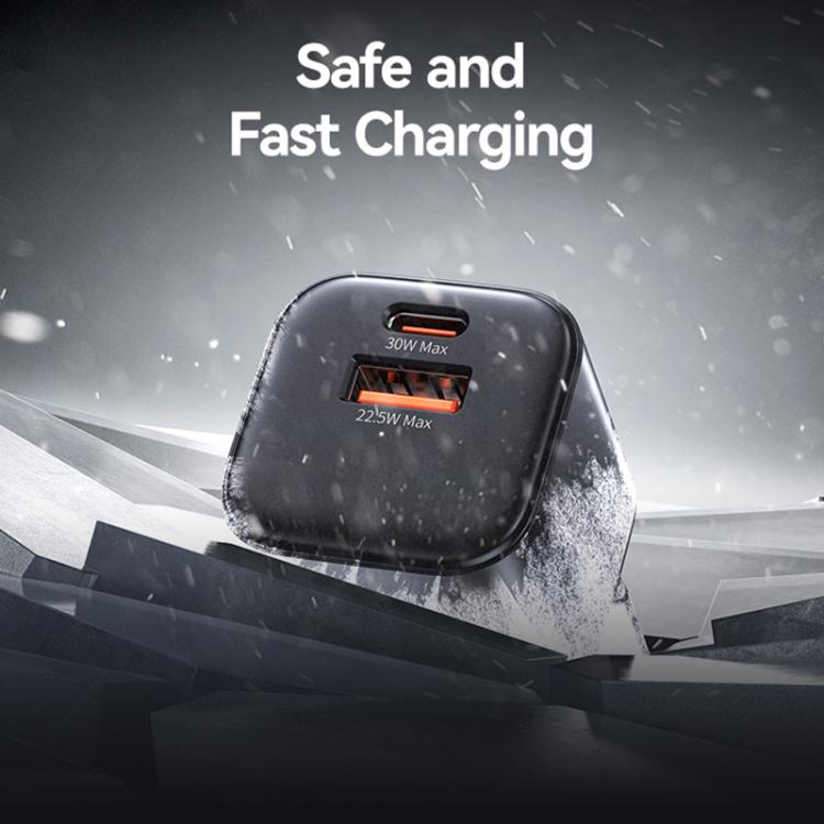 Sạc nhanh mini USAMS CC263 30W GaN USB-C / Type-C, USB cổng đôi, CC263