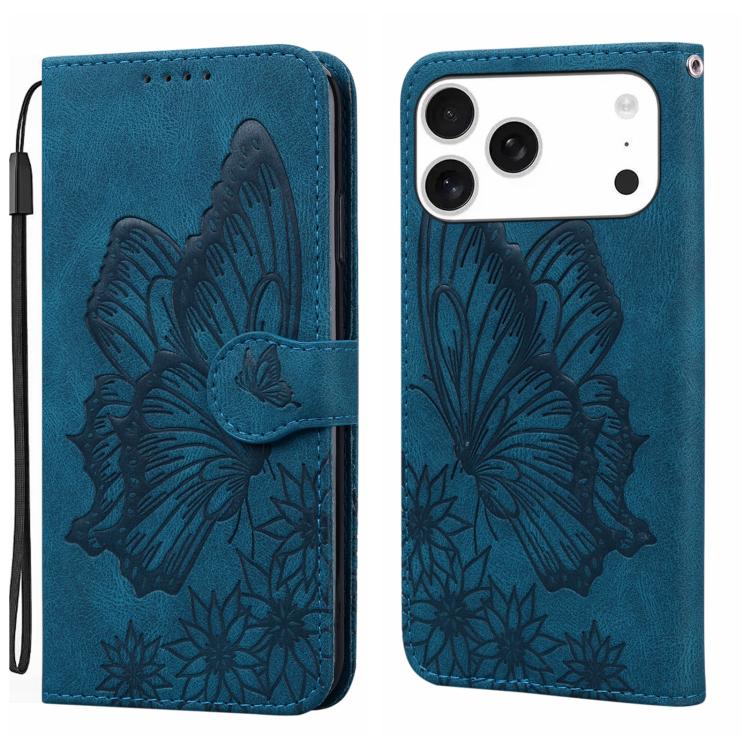Ốp lưng điện thoại da dập nổi cảm giác da cổ điển hình bướm gập ngang, dành cho iPhone 17 Pro Max, iPhone 17 Pro, iPhone 17, iPhone Air