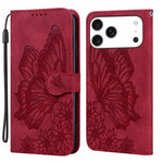 Ốp lưng điện thoại da dập nổi cảm giác da cổ điển hình bướm gập ngang, dành cho iPhone 17 Pro Max, iPhone 17 Pro, iPhone 17, iPhone Air