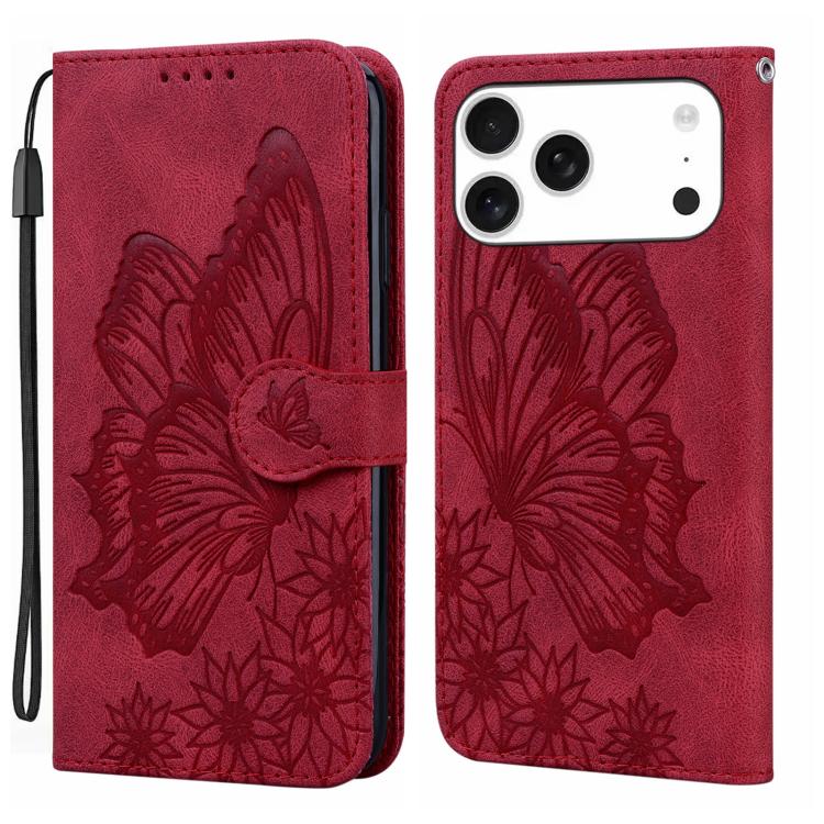 Ốp lưng điện thoại da dập nổi cảm giác da cổ điển hình bướm gập ngang, dành cho iPhone 17 Pro Max, iPhone 17 Pro, iPhone 17, iPhone Air