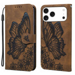 Ốp lưng điện thoại da dập nổi cảm giác da cổ điển hình bướm gập ngang, dành cho iPhone 17 Pro Max, iPhone 17 Pro, iPhone 17, iPhone Air