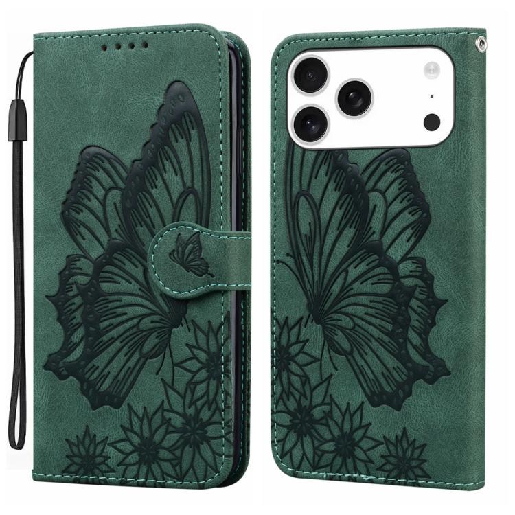 Ốp lưng điện thoại da dập nổi cảm giác da cổ điển hình bướm gập ngang, dành cho iPhone 17 Pro Max, iPhone 17 Pro, iPhone 17, iPhone Air