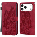 Ốp lưng điện thoại da dập nổi cảm giác da cổ điển hình bướm gập ngang, dành cho iPhone 17 Pro Max, iPhone 17 Pro, iPhone 17, iPhone Air