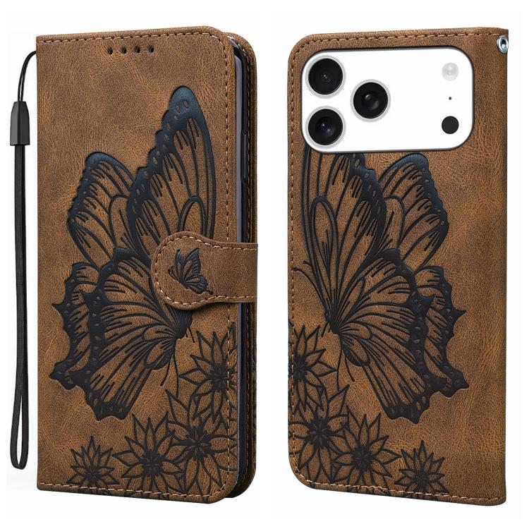 Ốp lưng điện thoại da dập nổi cảm giác da cổ điển hình bướm gập ngang, dành cho iPhone 17 Pro Max, iPhone 17 Pro, iPhone 17, iPhone Air
