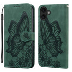 Ốp lưng điện thoại da dập nổi cảm giác da cổ điển hình bướm gập ngang, dành cho iPhone 17 Pro Max, iPhone 17 Pro, iPhone 17, iPhone Air