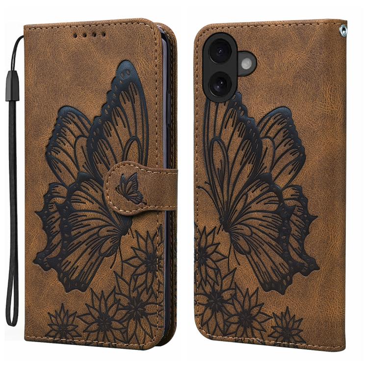 Ốp lưng điện thoại da dập nổi cảm giác da cổ điển hình bướm gập ngang, dành cho iPhone 17 Pro Max, iPhone 17 Pro, iPhone 17, iPhone Air