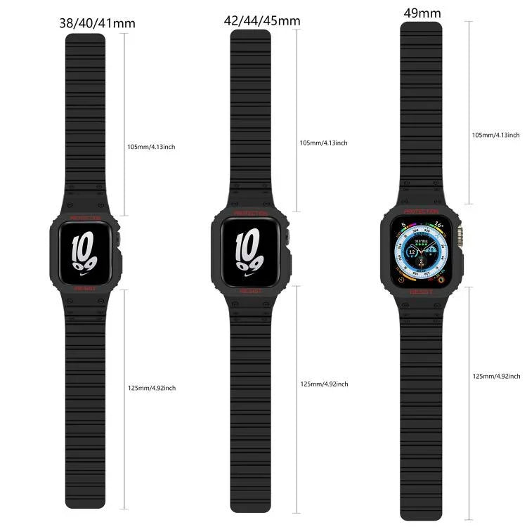 Dây đồng hồ silicone từ tính xDfind kèm vỏ đồng hồ tích hợp, dành cho Apple Watch 42 / 44 / 45mm, dành cho Apple Watch Series 10 / 11 46mm, dành cho Apple Watch Series 10 / 11 42mm, dành cho Apple Watch Ultra 3 / 2 / 1 49mm, dành cho Apple Watch 38 / 41mm