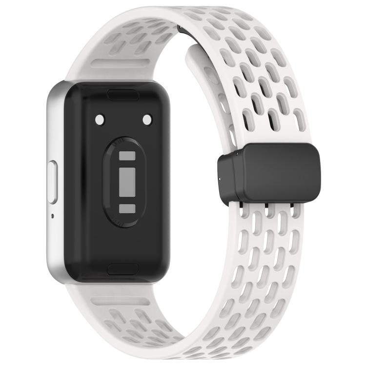 Dây đồng hồ silicone khóa nam châm đen kiểu lỗ xDfind, Dành cho Samsung Galaxy Fit3