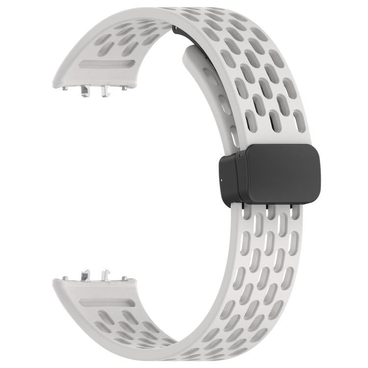 Dây đồng hồ silicone khóa nam châm đen kiểu lỗ xDfind, Dành cho Samsung Galaxy Fit3
