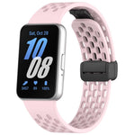 Dây đồng hồ silicone khóa nam châm đen kiểu lỗ xDfind, Dành cho Samsung Galaxy Fit3