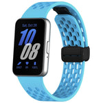 Dây đồng hồ silicone khóa nam châm đen kiểu lỗ xDfind, Dành cho Samsung Galaxy Fit3
