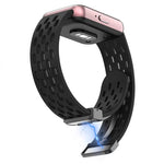 Dây đồng hồ silicone khóa nam châm đen kiểu lỗ xDfind, Dành cho Samsung Galaxy Fit3