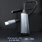 U2 4K 30Hz HDMI to Type-C HD Video Capture Card with Microphone Mixer