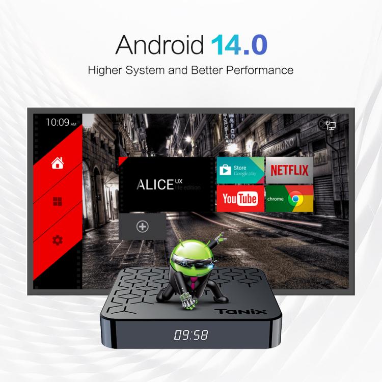 Tanix TX7 8K UHD Hộp TV Thông Minh Android 14 với điều khiển từ xa, Allwinner H728 Octa-Core, 2GB+16GB, 4GB+32GB