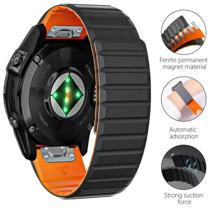 xDfind Two Color Silicone Magnetic Watch Band, For Garmin 26mm, For Garmin 22mm