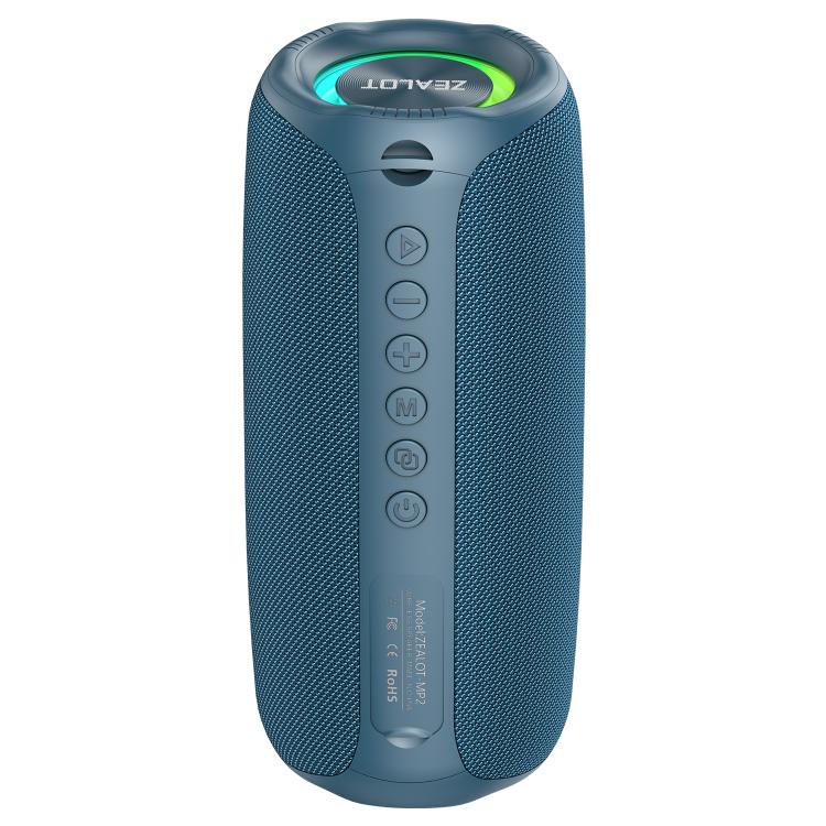 Loa Bluetooth RGB ngoài trời di động Zealot MP2 20W, không kèm micro (Xanh dương), không kèm micro (Rằn ri), không kèm micro (Đen)