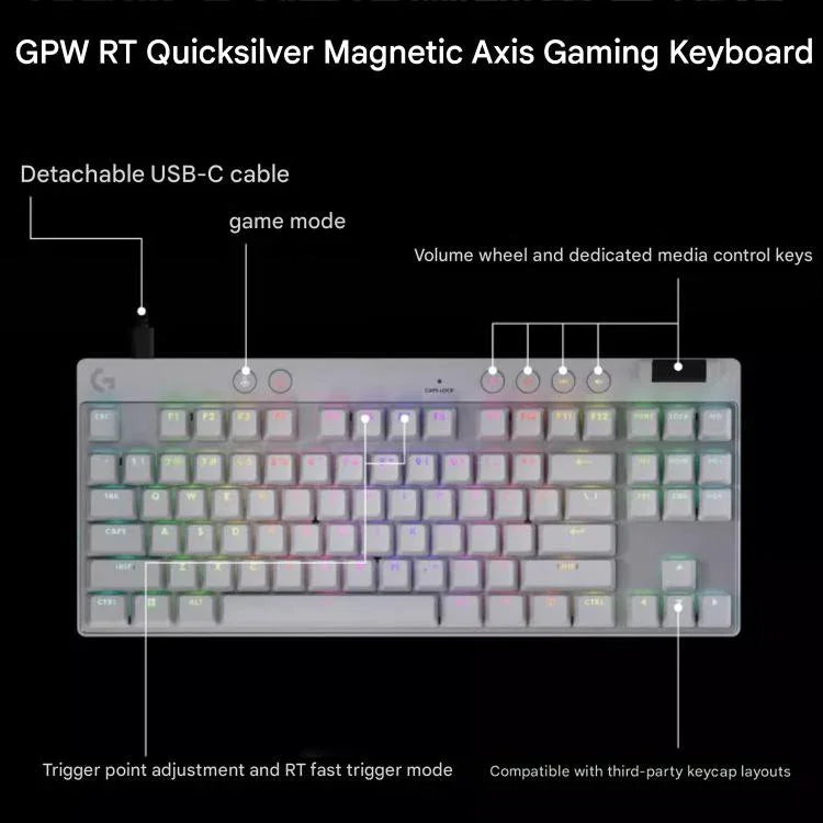 Bàn phím chơi game không dây Logitech G PRO X TKL công tắc từ tính
