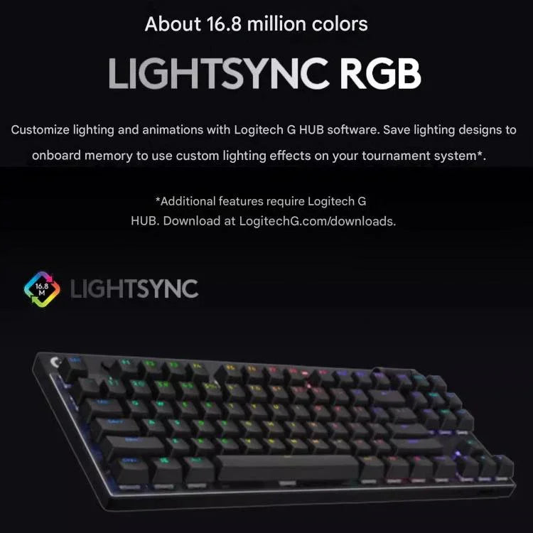 Bàn phím chơi game không dây Logitech G PRO X TKL, công tắc cơ GX-L